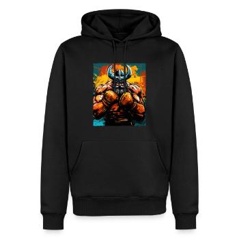 Wikinger Boxer Kämpfer Odin - Männer Premium Bio Hoodie - Schwarz - Vorne - Nico (187cm)