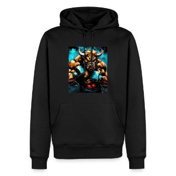 Bull Bull Boxer Fighter - Sweat à capuche Premium bio Homme - noir - Devant - Nico (187cm)