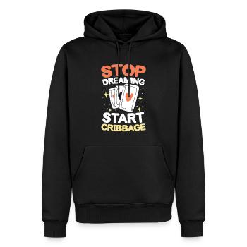 Stop Dreaming Start Cribbage für einen Cribbage - Männer Premium Bio Hoodie - Schwarz - Vorne - Nico (187cm)