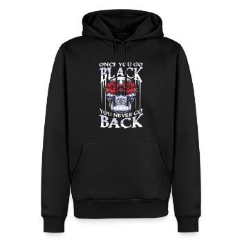 Once You Go Black You Never Go Back für Gothik - Männer Premium Bio Hoodie - Schwarz - Vorne - Nico (187cm)