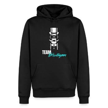 Team Bräutigam Junggeselle Polterer Hipster Herren - Männer Premium Bio Hoodie - Schwarz - Vorne - Nico (187cm)