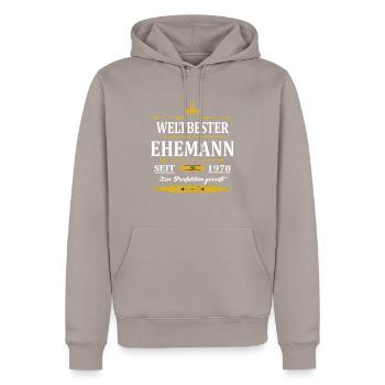 Weltbester Ehemann Seit 1978 Vintage Hochzeitstag - Männer Premium Bio Hoodie - Taupe - Vorne - Nico (187cm)