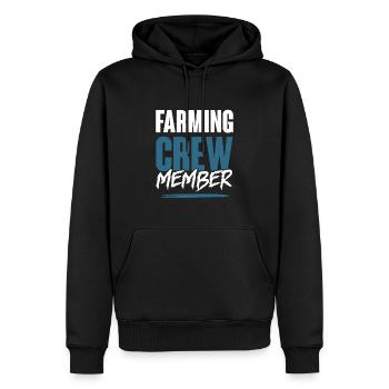 Farming Crew - Männer Premium Bio Hoodie - Schwarz - Vorne - Nico (187cm)