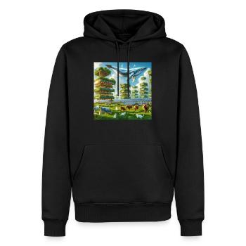 Cattle & cats & a giant whale - Männer Premium Bio Hoodie - Schwarz - Vorne - Nico (187cm)
