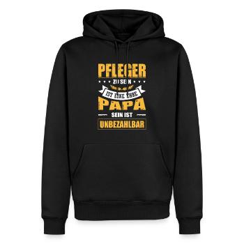 Pfleger Zu Sein Eine Ehre Papa Sein Unbezahlbar - Männer Premium Bio Hoodie - Schwarz - Vorne - Nico (187cm)