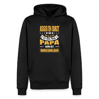 Assistenzarzt Sein Eine Ehre Papa Sein Unbezahlbar - Männer Premium Bio Hoodie - Schwarz - Vorne - Nico (187cm)