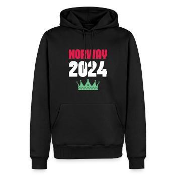 Jours fériés Norvège 2024 - Sweat à capuche Premium bio Homme - noir - Devant - Nico (187cm)