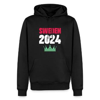Jours fériés Suède 2024 - Sweat à capuche Premium bio Homme - noir - Devant - Nico (187cm)