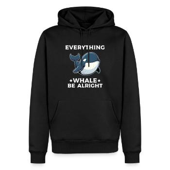 Everything Whale Be Alright - Männer Premium Bio Hoodie - Schwarz - Vorne - Nico (187cm)