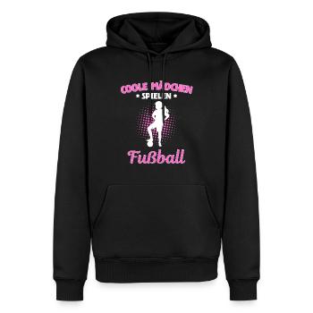 Cool Girl Playing Soccer - Men’s Premium Organic Hoodie - black - Front - Nico (187cm)