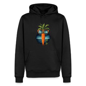 Funky Karotte mit Sonnenbrille Strandgemüse - Männer Premium Bio Hoodie - Schwarz - Vorne - Nico (187cm)