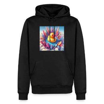 Baigner le canard dans un monde abstrait surréaliste - Sweat à capuche Premium bio Homme - noir - Devant - Nico (187cm)