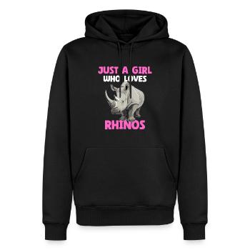 Just A Girl Who Loves Rhinos - Männer Premium Bio Hoodie - Schwarz - Vorne - Nico (187cm)