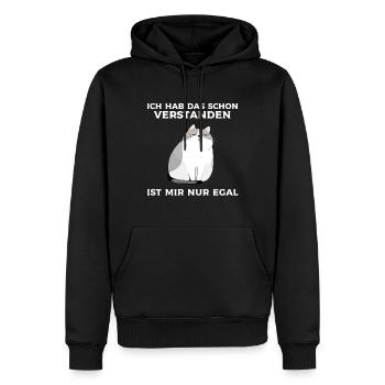 Je comprends, mais je m’en fous - Sweat à capuche Premium bio Homme - noir - Devant - Nico (187cm)