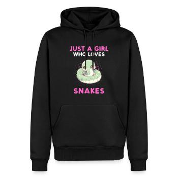 Just A Girl Who Loves Snakes - Männer Premium Bio Hoodie - Schwarz - Vorne - Nico (187cm)