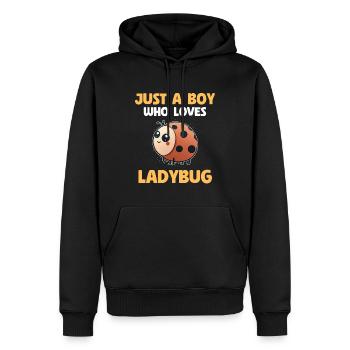 Just A Boy Who Loves Ladybug - Men’s Premium Organic Hoodie - black - Front - Nico (187cm)