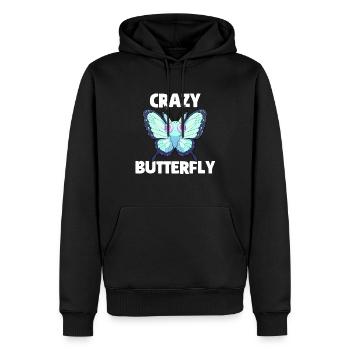 Crazy Butterfly - Männer Premium Bio Hoodie - Schwarz - Vorne - Nico (187cm)