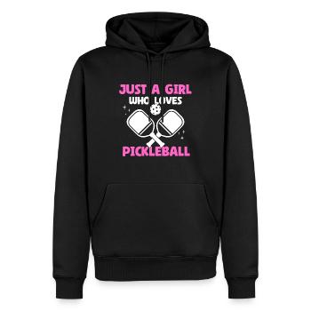 Just A Girl Who Loves Pickleball - Men’s Premium Organic Hoodie - black - Front - Nico (187cm)