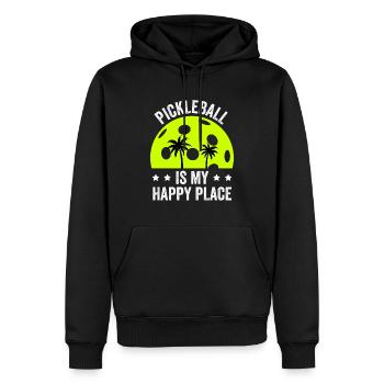 Pickleball Is My Happy Place - Männer Premium Bio Hoodie - Schwarz - Vorne - Nico (187cm)