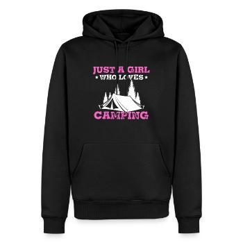 Just A Girl Who Loves Camping - Männer Premium Bio Hoodie - Schwarz - Vorne - Nico (187cm)