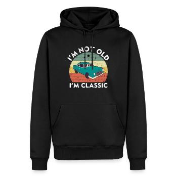 I'm Not Old I'm Classic - Vintage Retro Sunset - Men’s Premium Organic Hoodie - black - Front - Nico (187cm)