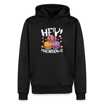 Hey Macaroon für einen Geniesser des französichen - Männer Premium Bio Hoodie - Schwarz - Vorne - Nico (187cm)