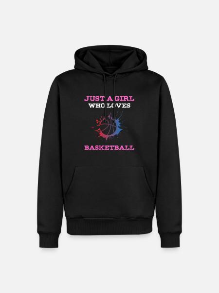 Just A Girl Who Loves Basketball - Männer Premium Bio Hoodie - Schwarz