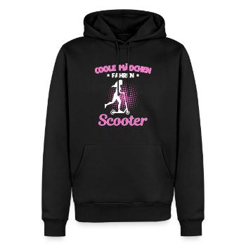 Coole Mädchen Fahren Scooter - Männer Premium Bio Hoodie - Schwarz - Vorne - Nico (187cm)