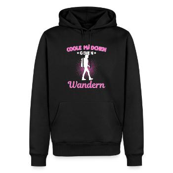 Coole Mädchen Gehen Wandern - Männer Premium Bio Hoodie - Schwarz - Vorne - Nico (187cm)