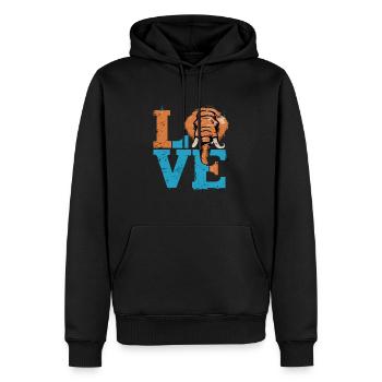 Vintage Love Mammut für einen Mammutliebhaber - Männer Premium Bio Hoodie - Schwarz - Vorne - Nico (187cm)