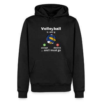 Le volley-ball m’appelle et je dois y aller - Sweat à capuche Premium bio Homme - noir - Devant - Nico (187cm)