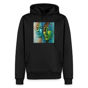 Diverse Reflections: Magnificent Faces in Color - Sweat à capuche Premium bio Homme - noir - Devant - Nico (187cm)