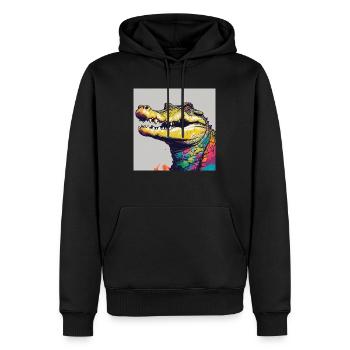 Crocodile Chic: Fashion's Wild Side - Sweat à capuche Premium bio Homme - noir - Devant - Nico (187cm)