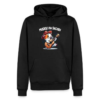 Coole Sonnenbrille Meerschweinchen spielt Gitarre - Männer Premium Bio Hoodie - Schwarz - Vorne - Nico (187cm)
