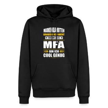 Markenklamotten Brauche Ich Nicht MFA Abschluss - Männer Premium Bio Hoodie - Schwarz - Vorne - Nico (187cm)