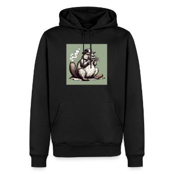 rauchender Bieber - Männer Premium Bio Hoodie - Schwarz - Vorne - Nico (187cm)