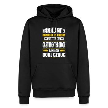 Markenklamotten Brauche Ich Nicht Gastroenterologe - Männer Premium Bio Hoodie - Schwarz - Vorne - Nico (187cm)