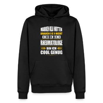 Markenklamotten Brauche Ich Nicht Rheumatologe - Männer Premium Bio Hoodie - Schwarz - Vorne - Nico (187cm)
