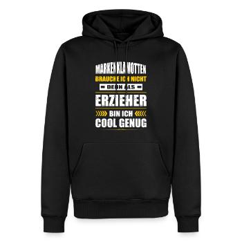 Markenklamotten Brauche Ich Nicht Erzieher Kita - Männer Premium Bio Hoodie - Schwarz - Vorne - Nico (187cm)