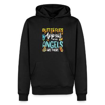 Butterflies Appear When Angels Are Near - Männer Premium Bio Hoodie - Schwarz - Vorne - Nico (187cm)