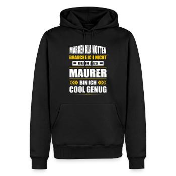 Markenklamotten Brauche Ich Nicht Maurer - Männer Premium Bio Hoodie - Schwarz - Vorne - Nico (187cm)
