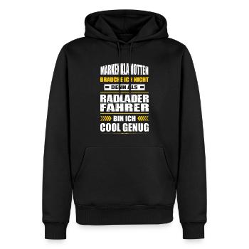Markenklamotten Brauche Ich Nicht Radladerfahrer - Männer Premium Bio Hoodie - Schwarz - Vorne - Nico (187cm)