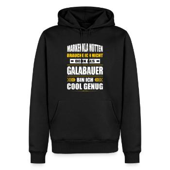 Markenklamotten Brauche Ich Nicht Galabauer - Männer Premium Bio Hoodie - Schwarz - Vorne - Nico (187cm)