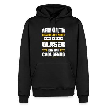 Markenklamotten Brauche Ich Nicht Glaser Meister - Männer Premium Bio Hoodie - Schwarz - Vorne - Nico (187cm)