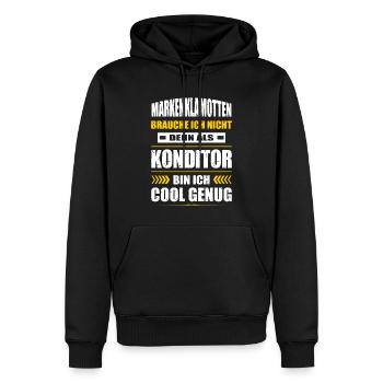 Markenklamotten Brauche Ich Nicht Konditor Meister - Männer Premium Bio Hoodie - Schwarz - Vorne - Nico (187cm)