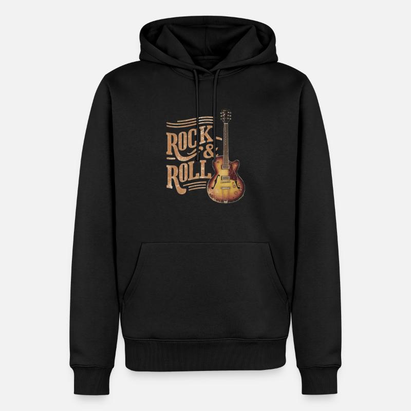 Rock & Roll - Männer Premium Bio Hoodie - Schwarz