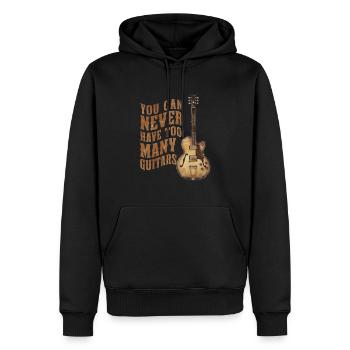 On n’a jamais trop de guitares - Sweat à capuche Premium bio Homme - noir - Devant - Nico (187cm)