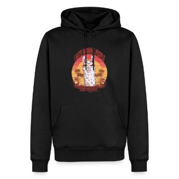 I Hate Morning People für einen Morgenmuffel - Männer Premium Bio Hoodie - Schwarz - Vorne - Nico (187cm)