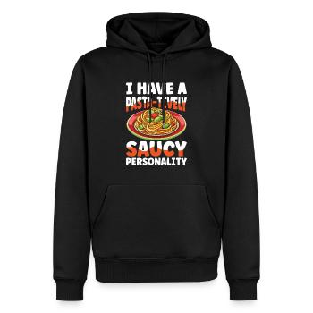 I Have A Pasta-tively Saucy Personality - Männer Premium Bio Hoodie - Schwarz - Vorne - Nico (187cm)