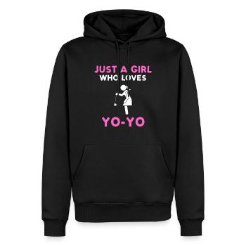 Juste une fille qui aime Yoyo - Sweat à capuche Premium bio Homme - noir - Devant - Nico (187cm)